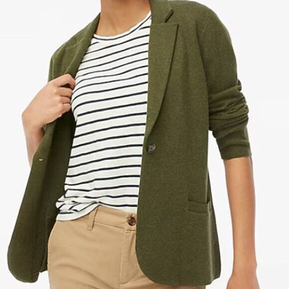 J. Crew Jackets & Blazers - J Crew Women's Schoolboy Sweater Blazer One Button Front Coat 100% Cotton